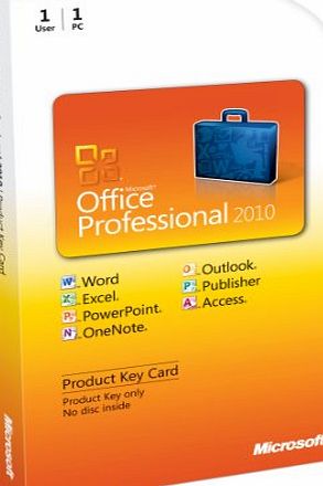 Microsoft Office Professional 2010, 1 User [Product Key Card Only] (PC)